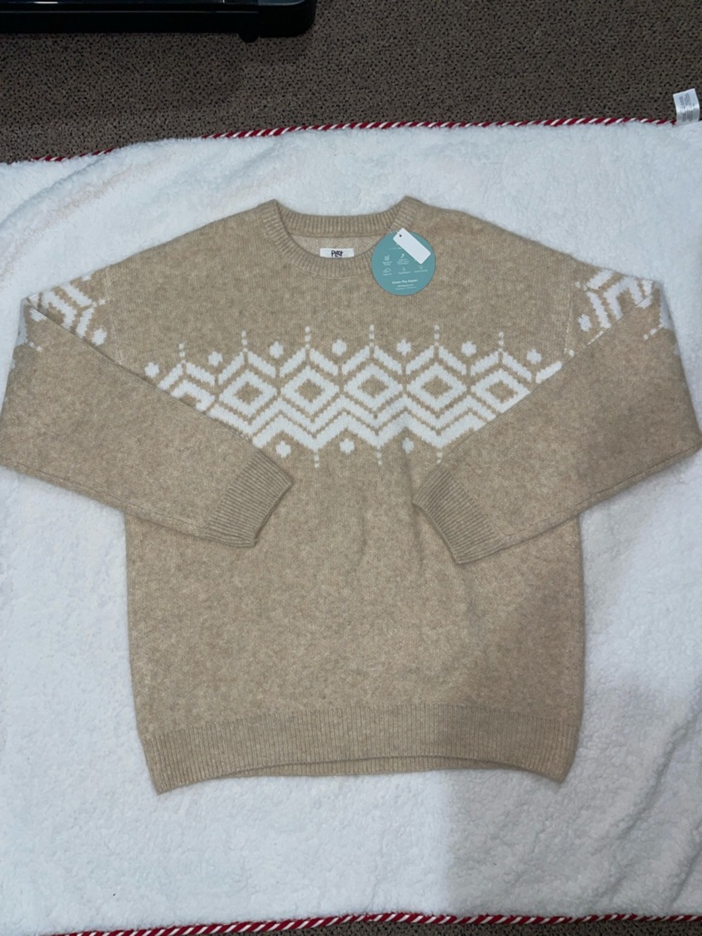 Little Sleepies Adult Neutral Fair Isle Crewneck Sweater